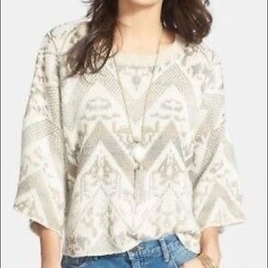 Free People Superstar 3/4 Sleeve Crop Sweater